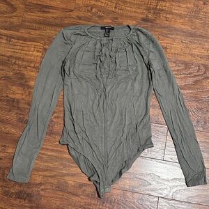 Forever 21 Gray Long Sleeve Bodysuit